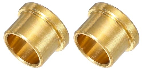sourcing map 2PCS Flange Sleeve Bearings, 1/2 Bore x 5/8 OD x 1/2 Length, Self-Lubricating Brass Flange Bushings Sleeve, 12.7mm Bore x 15.8mm OD x 12.7mm Length