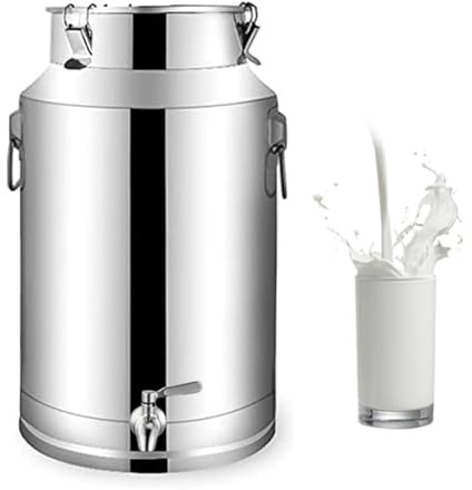 Pentola in Acciaio Inossidabile Con Rubinetto,contenitori Bidone in Acciaio Inox Per Olio Contenitore Per Olio Con Rubinetto Caraffa Per Il Trasporto Di Latte,Capacity-5L