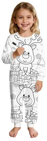 Completo Bambino Bambino Completo Top e Pantaloni a Maniche Lunghe Bambine con Stampa Doodle Art per Feste e attività Familiari Abbigliamento Confortevole e Divertente