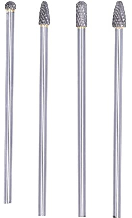 Juego de 4 fresas de carburo de tungsteno de grado profesional, duraderas, brocas rotativas de acero de tungsteno para carpintería, grabado de plástico, 150 160 mm de longitud, 6