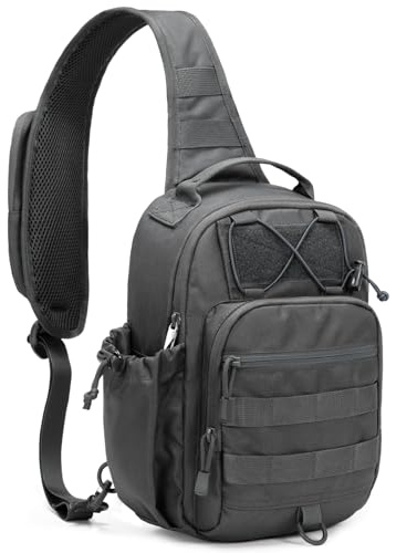 HALOVIE Taktische Brusttasche Herren Sling Bag Anti Theft Schultertasche Umhängetasche Tactical Crossbody Bag für Alltag Reisen Wandern Camping