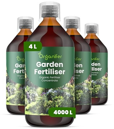 Engrais liquide organique 4x1L pour Plantes de jardin – croissance saine et vitalité – Organifer