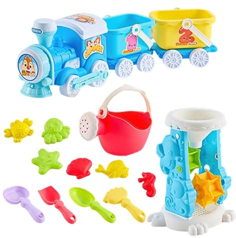 Sandbox Toys,15 Piece Shovel Bucket Kit,Sand Box Toys - for Garden Backyard Lakeside Swimming Pool Outdoor Travel Aged 1 and + Boys Girls