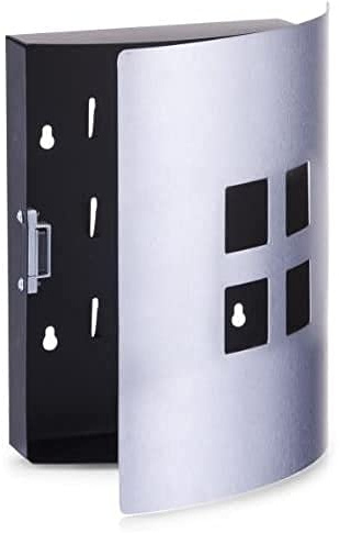 Zeller 13848 - Armario para Llaves (4 Cuadrados, Acero Inoxidable)