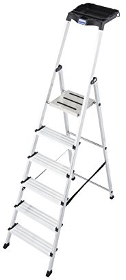 KRAUSE Stehleiter Secury mit Multigrip System, 6 Stufen, 126542 | Mit MultiGrip-System, 6 Stufen