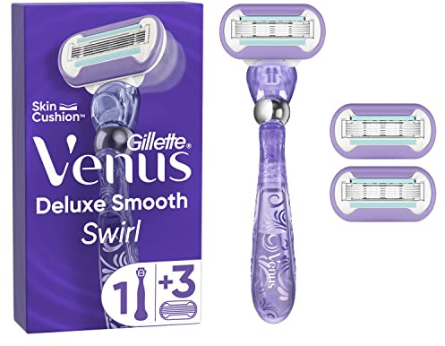 Gillette Venus Extra Smooth Swirl Rasierklingen Damen mit Feuchtigkeitsstreifen für Hautschutz, 6 Ersatzklingen