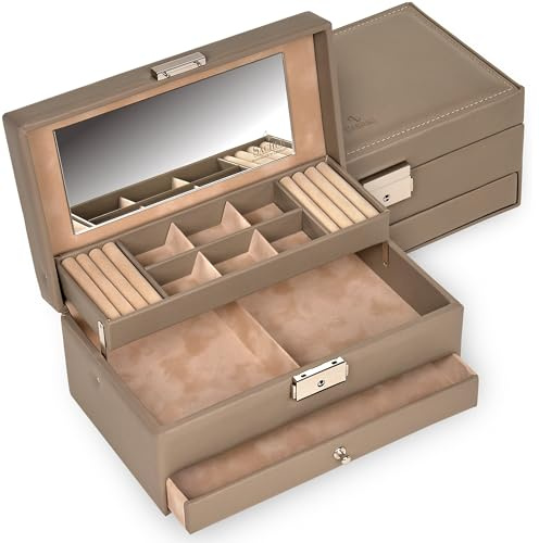 SACHER Schmuckkasten Helen nature/taupe (Leder)