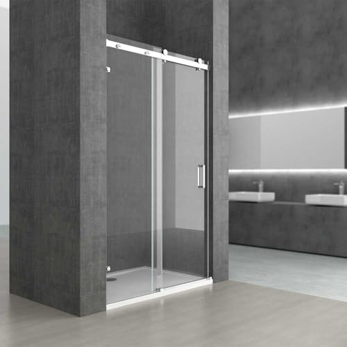 Durovin Bathrooms Frameless 1100 Shower Door for Sliding Shower Enclosure Bathroom Shower Cubicle - 8mm Thick Transparent Safety Glass