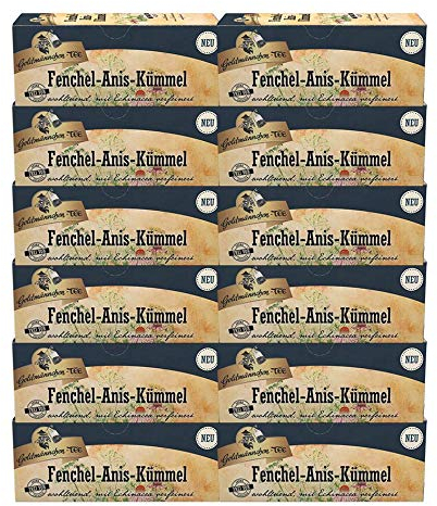 Goldmännchen-TEE Fenchel-Anis-Kümmel, 25 Teebeutel pro Packung, 12er Pack