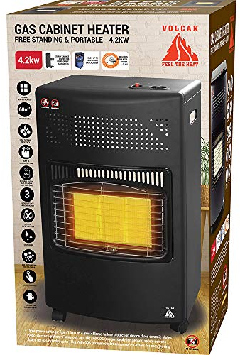 Vivo Technologies 4.2kw Calor Gas Heater LPG Portable Cabinet Butane Fire + Regulator & Hose