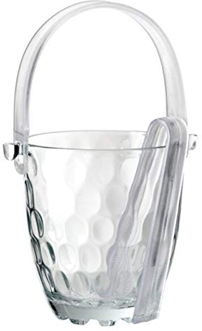Touch of Elegance Glass Ice Serving Holder Bucket with Tongs