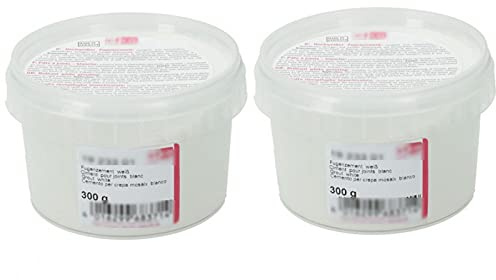 Artif Lot de 600g Ciment Blanc pour Joints de mosaïc, 2X Pots de 300 g, Poudre à Joints carrelage, mosaique