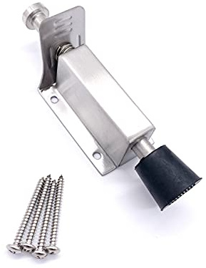 EAI Foot Operated Door Holder and Stopper, Stainless Steel | Foot Operated Mechanism, Press to Engage and Release, Stainless Steel Construction, Fixings Included