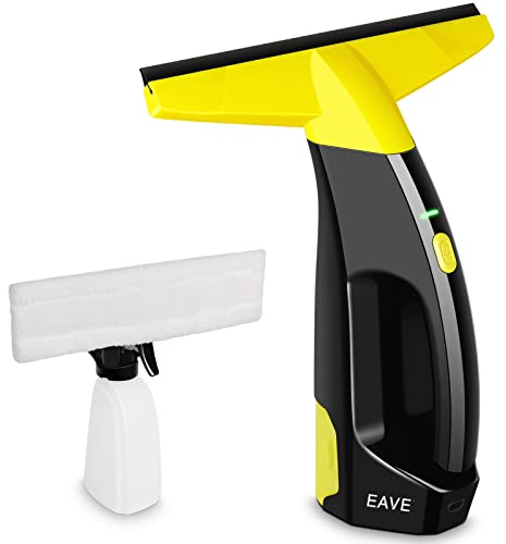 EAVE Window Vacuum Set, Rechargeable Window Vac with 45Min Operating Time, Handheld Window Vacuum Cleaner, 200ml Water Tank Cordless Window Washer, Suitable for Windows, Mirrors and Showers(Yellow)