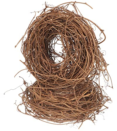 HEMOTON Rattankranz Türkranz Rebenkranz 2pcs Wandkranz Rohling DIY Zweig Girlande Tischkranz Weinreben Kranz Herbst Kranz Rahmen Wandbehang Kranz für Weihnachten Hochzeit Party Dekoration