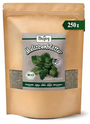 Biojoy Hojas de Melisa Ecológica (250 g), secadas y cortadas, Té de Melisa (Melissa officinalis)