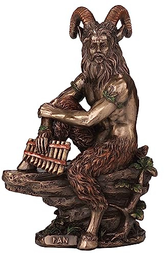 Veronese Design Statue Der griechische Gott der Wildnis, Kunstharz, kaltgegossenes Bronze-Finish, 16,5 cm