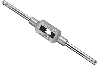 CoCud Grifo Llave Mango, Ajuste M1-M12 W1/16-1/2 Grifos Tamaño, Zinc Aleación & Carbon Acero Ajustable Llave Escariador Toque (Aplicaciones: para Tocando Operaciones), 1-uds