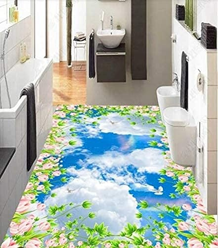 Blue Sky White Clouds Dream Ceiling Wallpaper Waterproof Self-Adhesive Bedroom 3D Floor Tiles 3D Wallpaper 3D Floor-300x210cm
