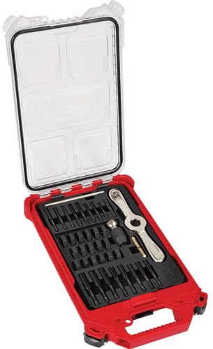 Milwaukee Juego de 38 piezas de machos y troqueles métricos con mango hexagonal 2 en 1