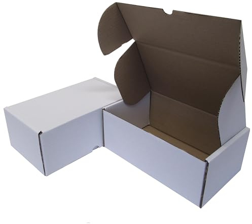 W.E. Roberts Postal Boxes White Cardboard boxes for posting 30x25x10cm (12x10x4) parcel box, shipping boxes, cardboard box, packaging boxes, postage boxes (Pack of 5)
