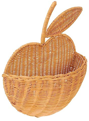 Zerodeko hängender korb wand obstkorb Wandkorb aus Rattan Aufbewahrungskörbe Dekor Weidenkorb für die Wand Küchenwandkorb Wandbehang Früchtekorb Gemüse schmücken Hängematte