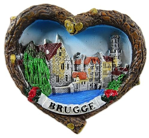 Souvenir Magnet Herz Brügge 7 x 6 cm Kühlschrankmagnet Deko GCG 3060