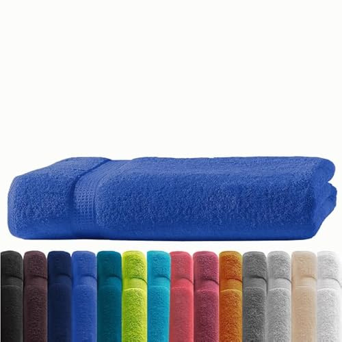 Zestri Frottier Badehandtuch | mit Aufhänger | Anthrazit 100x150 cm | 100% Baumwolle Stoffgewicht 500g/m² | Öko-Tex Standard 100 | Badetuch Handtuch
