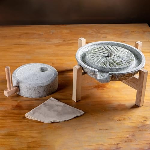 Household Stone Paste Mill, Hand Crank Stone Milled Grinder, Original Spice Bean Rice Grain Pulverizer, Stone Grinding Teach Tools (Size : 35 x 45 cm (13 3/4 x 17 3/4))