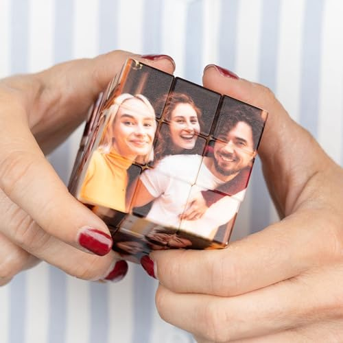 Wanapix | Cubo di Velocità 3x3 Personalizzato | Cubo Logico Rotante con le 6 Foto che Vuoi | Stampa Diretta su ogni Lato | 3x3 Speed Cube | 100% Personalizzato