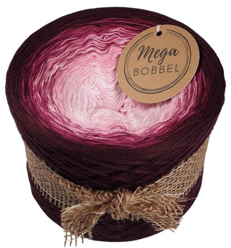 MegaBobbel*Pinke Beeren*A345* (Außenfarbe: Chianti 2) Farbverlaufsgarn - Lace Garn Bobbel Wolle zum Häkeln & Stricken (3 fädig, 1000m)