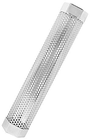 Tube de Fumeur, Tube, Tuyau fumé pour Barbecue en Acier Inoxydable de 12 Pouces pour Fumage à Froid et à Chaud, Gril ou Accessoires de Cuisine, 2 Crochets en Forme de S, 1 Brosse