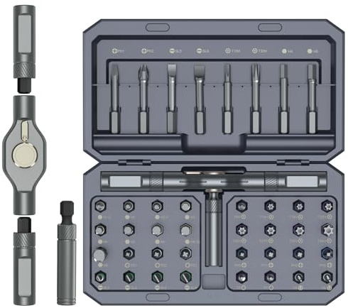 LOFICOPER Ratchet Screwdriver Set, 42 in 1 Magnetic Screwdriver Set with Disassemble Ratchet Handle, Multipurpose DIY Repair Tool Kit with Case, 40 Bits for Furniture, Electronics, Christmas for Men