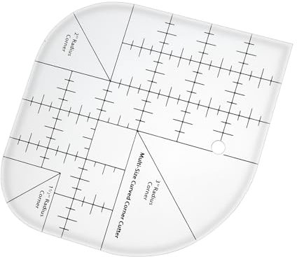 Acrylic Sewing Curved Corner Cutter Ruler, Multifunctional Quilting Rulers, Quilting Templates DIY Sewing Supplies | 1pcs Transparent Sewing Ruler, 6.1 x 6.1 inches