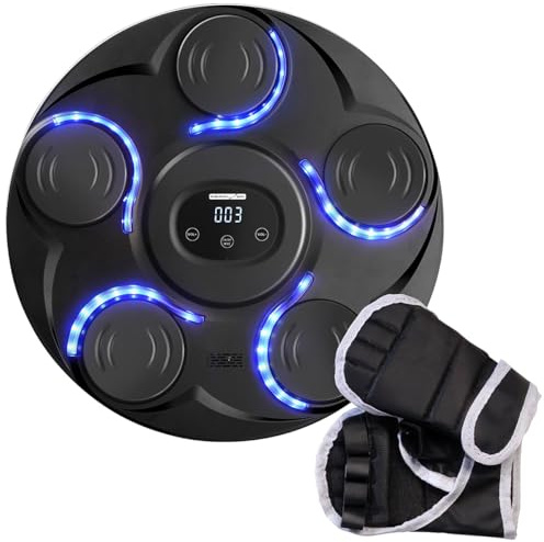PEARL Sports Boxmachine: Musik-Boxmaschine, 7 Schlagtakte, Zählmodus, LEDs, Display, BT, Akku (Boxmaschine Erwachsene, Boxing Machine, Music)