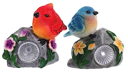 UKCOCO 2stücke Solarlampe Vogel-gartenleuchte Solarlampe Aus Kunstharz Solarleuchte Mit Led Für Garten Vogelfigur-lampe Für Außenbereich