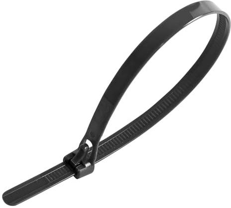LEDSone Pack of 100, Black Cable Ties, 300mm x 8mm Adjustable Nylon Zip Ties, 12 Multi-Purpose Releasable Plastic Tie Wraps, Secure Reusable for Tidy Wires Home Workshop and Garden