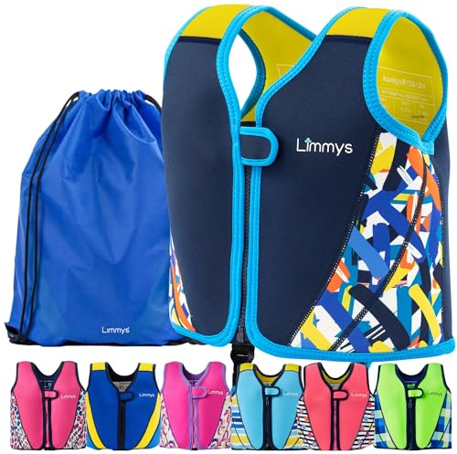 Limmys Swim Vest for Toddlers & Kids – Adjustable Buoyancy Swimming Aid, CE Safety Certified, Award-Winning Parent-Approved Design, Soft Neoprene Comfort, Secure Durable Design, Carry Bag Included