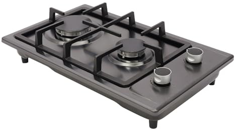 Tragbarer Gaskocher 51 x 31 x 10 cm Verbrennungsleistung 3 KW + 1,75 KW 2 Brenner impulsgesteuerte Zündung geeignet für Outdoor-Aktivitäten wie Camping und Picknick