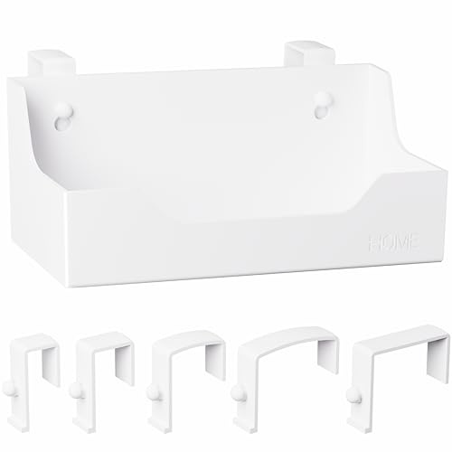 Bedside Caddy Hanging Storage Basket Little Size Plastic Beside Shelf Hang-on Storage Organizer for Collage Dorm Bunk Bed,Changing Table - Bedroom Essentials for Phone,Mini Speaker,Tissues (White)