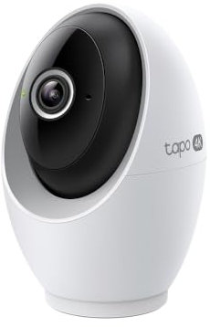 Tapo C260 - Cámara de vigilancia WiFi Interior, Seguridad doméstica, 4K 8MP 360°, detección AI, grabación Local/Nube, privacidad física, Zoom 18x, Seguimiento, Audio bidireccional, microSD