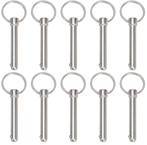 VIVIWI Confezione da 10 perni a sgancio rapido in acciaio al carbonio, 8 x 60 mm, perno di bloccaggio con testa a sfera per un facile utilizzo