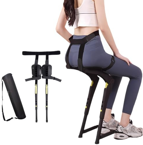 Exmydric 2.2 LBS Lightweight Exoskeleton Wearable Chair, Portable Wearable Seat Supports Up to 220 LBS, Adjustable Invisible Chair Pants for Anglers, Hikers, Barbers, Chefs, Photographers black
