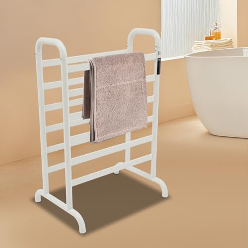 GIDRLL Scaldasalviette elettrico da 180 W, in alluminio, autoportante, con timer da 1 a 24 ore e display a LED, 45 – 60 °C, per bagno