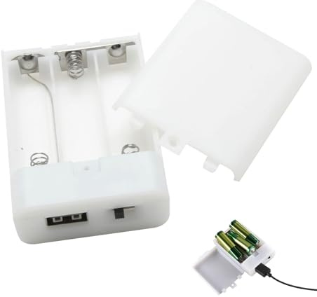 USB Battery Case Box for LED Lights - 3×AA Battery Holder with USB Output - 4.5V Battery Pack Case with ON/OFF Switch for String Lights, Fairy Lights, Christmas Decorations, DIY Projects
