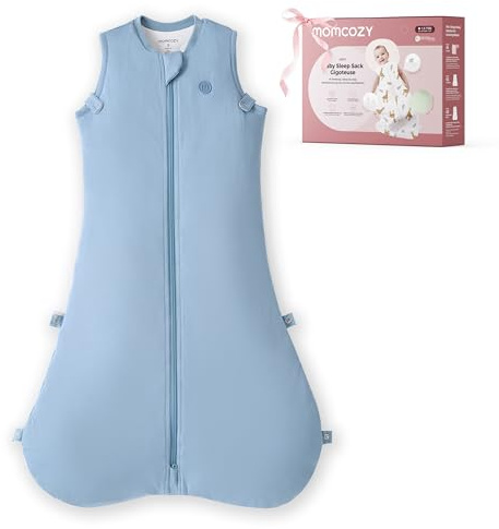 momcozy Baby Sleeping Bag 6-12 Months, 1.5 Tog Wearable Blanket, Blue, M