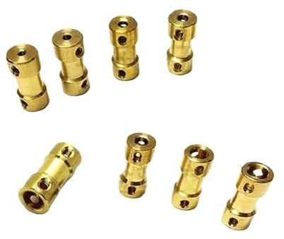 SHENGG Accoppiatore Giunto di Trasmissione In Ottone Manicotto Del Connettore Adattatore Motore Connettore di Estensione Dell'albero Motore 2mm 2.3mm 3mm 3.17mm 4mm 5mm 6mm(2mm-4mm-2Pcs)