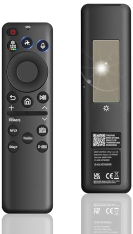 Universal Fernbedienung für Samsung TV, Solar Charging Sprachfernbedienung | Ersatz Fernbedienung für Samsung Crystal QLED OLED Curved HDTV 4/8K UHD Curved Frame Smart TV Serie Kompatibel mit 2019-2025