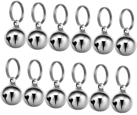 HOODANCOS 12 Pezzi Campanelli per Collare Animali in Metallo Argento, Design Leggero e Suono Chiaro per Cani e Gatti, Accessori Versatili per Giochi Indoor e Outdoor