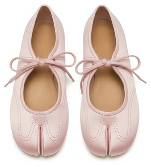 MissHeel Pink Tabi Flats Women Tabis Shoes Lace Up Ballet Flat Comfortable Split Toe Mary Jane Tabi-Ballet Sporty Size 11